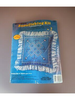 Creative Moments Snowflaking Kit Lace Edged Pillow 14” Square New Sealed